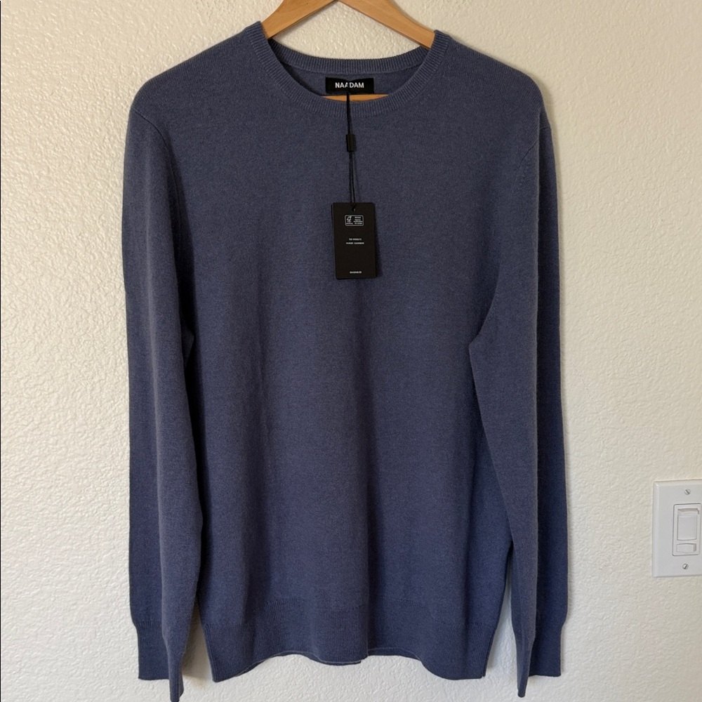 Nadaam Cashmere Men's Crewneck Sweater - Slate Blue xl